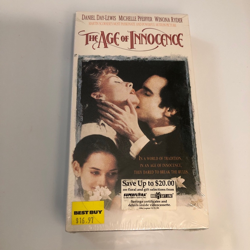 The Age of Innocence VHS 1994 Winona Ryder Sealed New Studio Watermark H-Seal